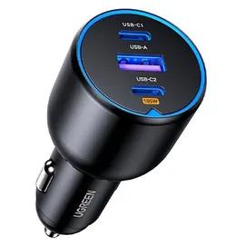 UGREEN 130W 3-Port Car Charger Schwarz