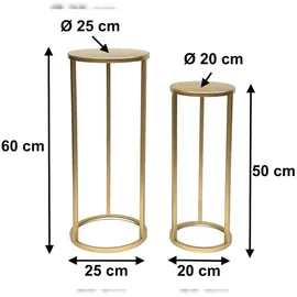 DanDiBo Ambiente Blumenhocker 2er Set Rund 96510 60 x 60 cm Gold
