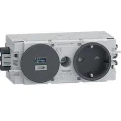 Hager GS16009011 Steckdose 1f. + USB A/C Wago C-Profil gs