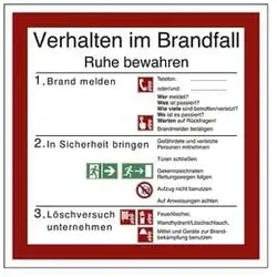 LimarLite Sicherheitsaushang »Verhalten im Brandfall« 20 x 20 cm Folie (0,4 mm), 20x20 cm