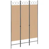 vidaXL 3-teiliger Raumteiler Beige 120 x 180 cm Stoff