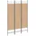 vidaXL 3-teiliger Raumteiler Beige 120 x 180 cm Stoff