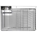 Relaxdays Abtropfgestell mit Besteckkorb XL silber