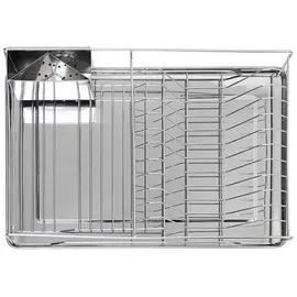 Relaxdays Abtropfgestell mit Besteckkorb XL silber