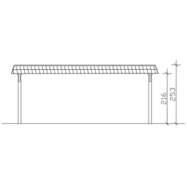SKANHOLZ Doppel-Carport Wendland 6,30 x 8,79 m beige inkl. Regenrinne/Pfostenanker