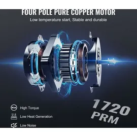 Vevor Vakuumpumpe 4CFM 113L/min Unterdruckpumpe A2L-explosionsgeschützt 180W AC 220V/50HZ 1440U/min 55-276bar 200ml-Ölkapazität HVAC-Vakuumgeräte Verteiler-Manometer-Set Klimaanlage Kfz-Kühlsystemen