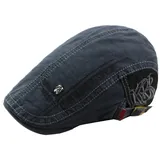 CHENNUO Schirmmützen Herren Flatcap Beret Schiebermütze Ivy Newsboy Cabbie Flache Kappe (Grau) - 55-60