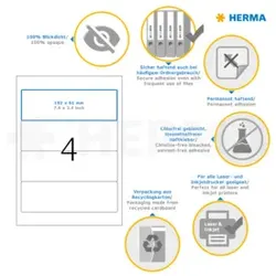 HERMA Ordneretikett 61x192mm weiß 40 Stück 8621 breit/kurz permanent haftend