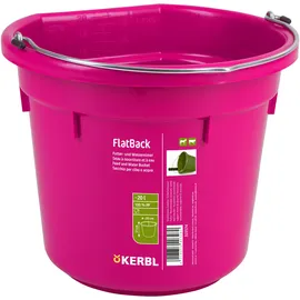 Kerbl Futter- und Wassereimer FlatBack, pink, 20l, Kunststoff, 1 Fressplatz, extrem robust, mit Füllskala