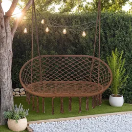 Mobili Rebecca Hängesessel, Braun, Textil, 130x150x70 cm, Gartenmöbel, Hängematten