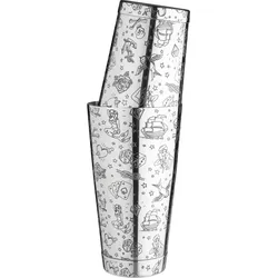 Tin in Tin Shaker Tattoo, gewichtet, Urban Bar - Edelstahl (750ml)