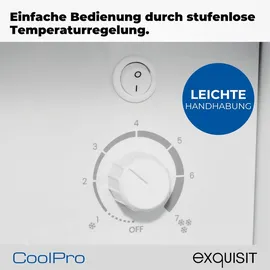 Exquisit Glastürkühlschrank, 280l Getränkekühlschrank mit LED, Umluft, 5 verstellbare Ablagen, CoolPro, schwarz