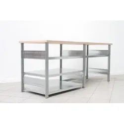 Regalwerk BERT-Werktisch Typ 3 HxBxT 880x2100x700 mm 1x1 Ebene, 1x3 Ebene Belastung 150 kg