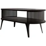 Mirjan24 Couchsitch, Schwarz, Metall, Oval,Oval, 50x44x100 cm, Wohnzimmer, Wohnzimmertische, Couchtische