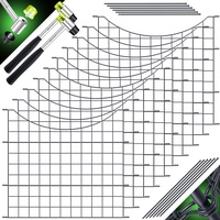 KESSER KESSER® Teichzaun Gartenzaun Steckzaun Komplettset Metall Zaunelemente Inkl. Hammer + Befestigungsstäben, Zaun zum stecken für Garten, Oberbogen Rund Gitterzaun Set Freigehege für Hunde