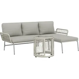 Outsunny Garten-Lounge-Set 3-tlg. hellgrau
