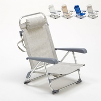 Liegestuhl Strandstuhl Klappbar mit Armlehne aus Aluminium für Strand Gargano