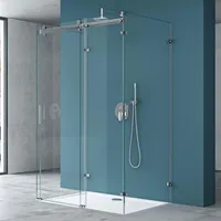 mai & mai U-Form Duschkabine mit Schiebetür 140 x 195 cm Rav17-2UK transparent Klarglas