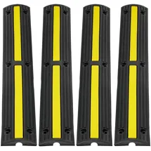 Vevor 4x 1-Kanal Schlauchbrücke Kabelbrücke Überfahrschutz Kabel Kanalgröße 3x2cm Max. Tragfähigkeit 8164kg pro Achse Schwellenrampe Ideal für Wohngebiete Private Garagen Gärten