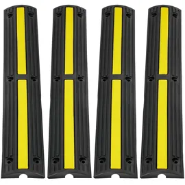 Vevor 4x 1-Kanal Schlauchbrücke Kabelbrücke Überfahrschutz Kabel Kanalgröße 3x2cm Max. Tragfähigkeit 8164kg pro Achse Schwellenrampe Ideal für Wohngebiete Private Garagen Gärten
