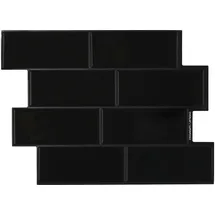 vidaXL U-Bahn-Fliese Schwarz 29 x 21 cm 10 St.