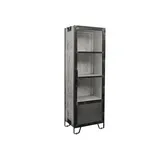 Massivmoebel24 Vitrine Mango 60 x 40 x 180 cm Grau