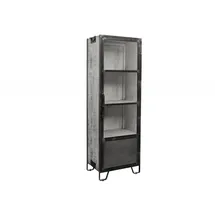 Massivmoebel24 Vitrine Mango 60 x 40 x 180 cm Grau