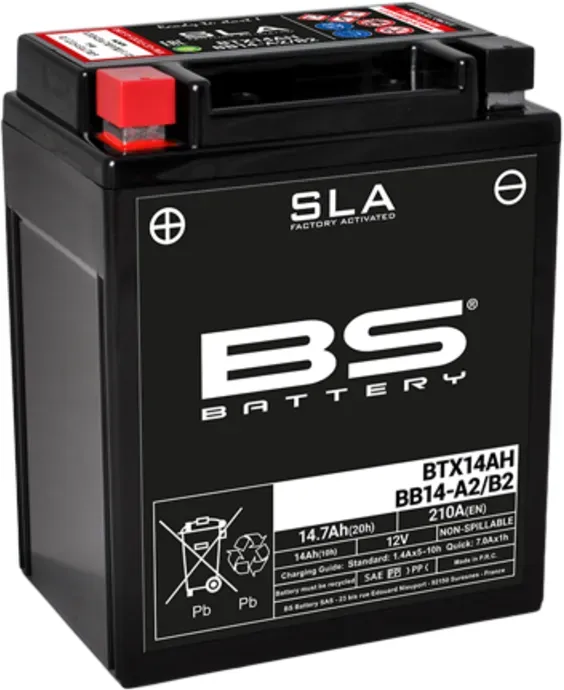 BS Battery In de fabriek geactiveerde onderhoudsvrije SLA-batterij - BTX14AH /BB14-A2 / B2