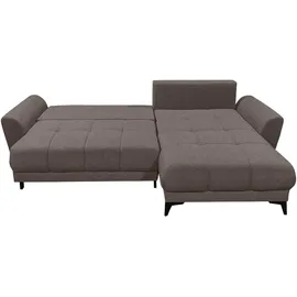 ed exciting design Ecksofa Dunkelbraun, & 3 Zierkissen