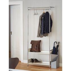 Anlehngarderobe Comba Mox Tablare weiss weiß, Designer André Zingg, 195x80x36 cm