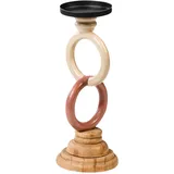 Beliani Kerzenständer WATERFORD Kiefernholz 29 cm Bunt