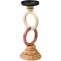 Beliani Kerzenständer WATERFORD Kiefernholz 29 cm Bunt