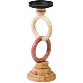 Beliani Kerzenständer WATERFORD Kiefernholz 29 cm Bunt