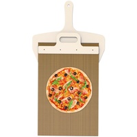 QUSLLIS Pizzaschieber Pizza Schieber, Pizzaschaufel Sliding Pizza Peel mit Antihaftbeschichtung und Griff, Pizza Slider aus Holz der Pizza Perfekt überträgt (45 x 19.5cm)
