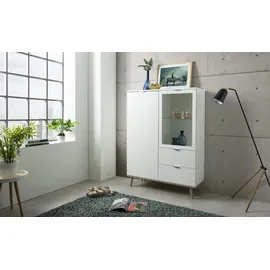 Möbel Kraft Highboard 100 x 140 x 40 cm Weiß