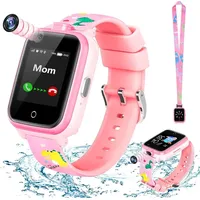 LiveGo 4G Smartwatch mit zwei Kameras, GPS-Tracker, SOS-Anruf für Kinder, Schüler im Alter von 4–12 Jahren, Geburtstagsgeschenke, Schultag (Rosa) - Rosa