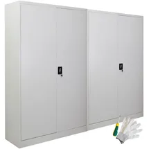 Proregal Flügeltürenschrank 240x40x180cm Silber