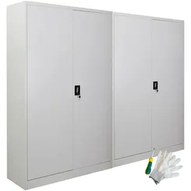 Proregal Flügeltürenschrank 240x40x180cm Silber