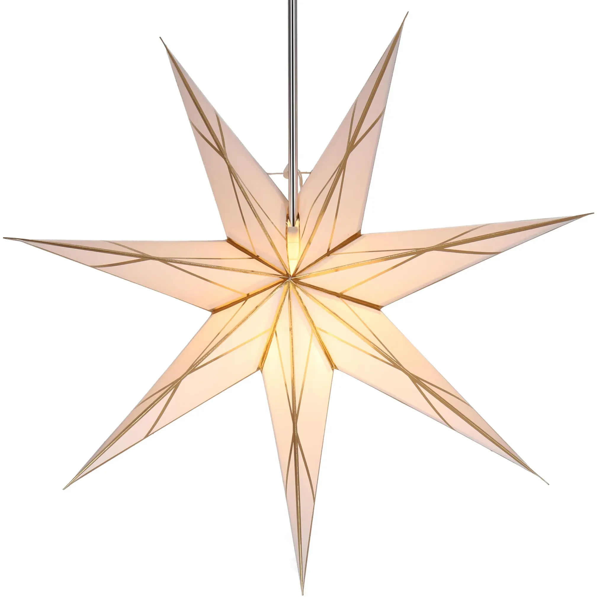 Faltbarer Advents Leucht Papierstern, Weihnachtsstern 60 cm - Cesena/Papiersterne - einfarbig