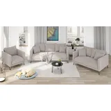 s-style möbel 3-2-1 Garnitur Chenille 3-Sitzer + 2-Sitzer + Sessel Beige