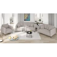 s-style möbel 3-2-1 Garnitur Chenille 3-Sitzer + 2-Sitzer + Sessel Beige