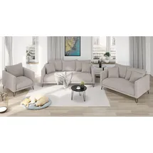 s-style möbel 3-2-1 Garnitur Chenille 3-Sitzer + 2-Sitzer + Sessel Beige