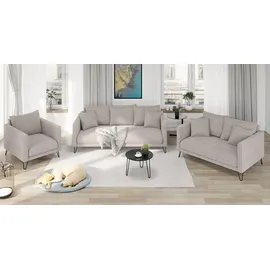 s-style möbel 3-2-1 Garnitur Chenille 3-Sitzer + 2-Sitzer + Sessel Beige
