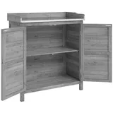Fortuna Lai Gartenschrank, Grau, Metall, 83x92x40 cm, Aufbewahrung & Schutzhüllen, Geräteschuppen