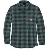 CARHARTT Flannel L/S Plaid Shirt sea pine