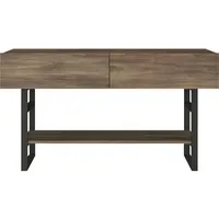 [en.casa] Konsolentisch Lappeenranta 139x43x76cm Eiche dunkel/Schwarz