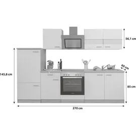 Respekta Küchenzeile Merle 270 cm schwarz