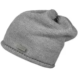 CAPO Strickmütze Beanie, Kaschmir-Touch Strick, Rollrand (1-St) grau