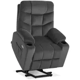 MCombo M MCombo Fernsehsessel mit Aufstehhilfe Elektrisch, Sessel mit Aufstehhilfe, fernsehsessel mit liegefunktion bis 140°,mit Usb 7286 (stoff, Dunkelgrau)