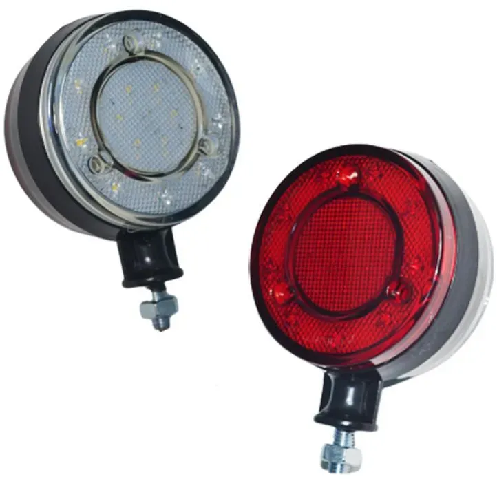 1 Stück LED-Seitenmarkierungsleuchte (für Spiegelbefestigung), rot-weiß, 12–24V, für Auto, Bus, Lkw, Anhänger, Wohnwagen